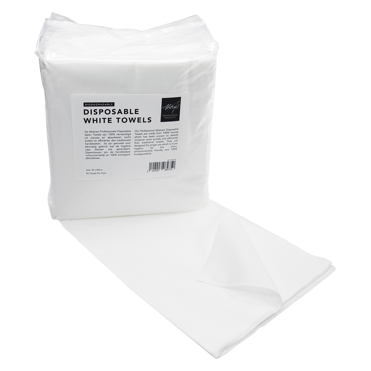 Disposable Salon Towels WHITE (40x80cm) 50pcs, Abstract | 084750