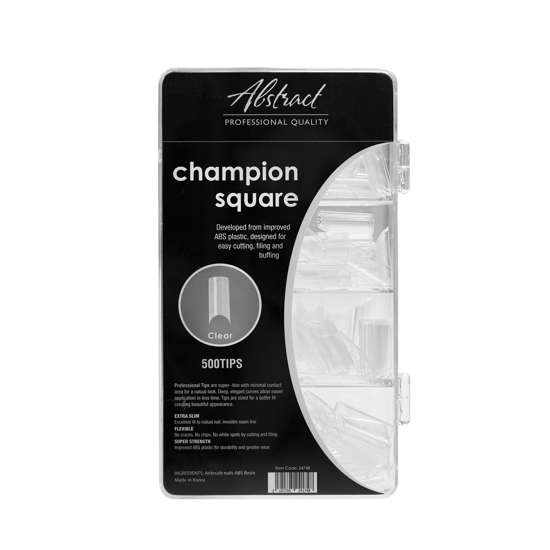 Champion Square Clear Tips (500pcs/box) | Abstract 241748